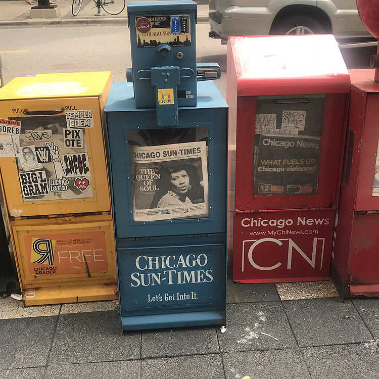 Newspaper Stands Chicago, USA